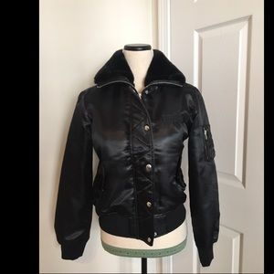 gap faux fur bomber jacket